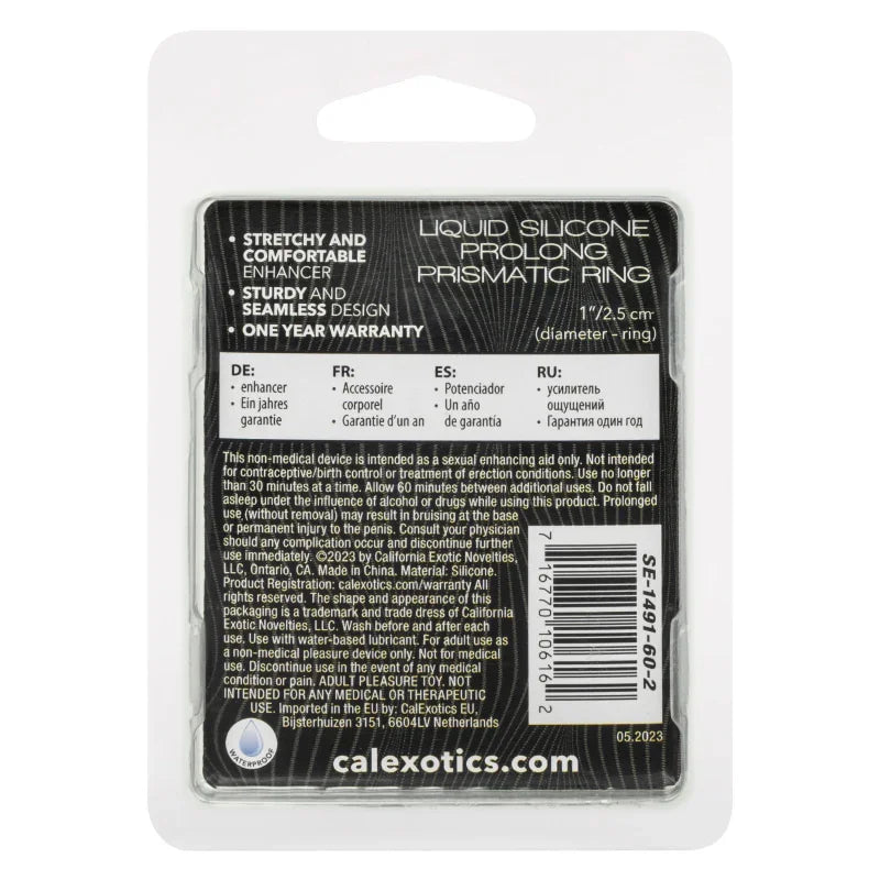 Alpha Liquid Silicone Prolong Prismatic Ring - Gray - MyPleasure