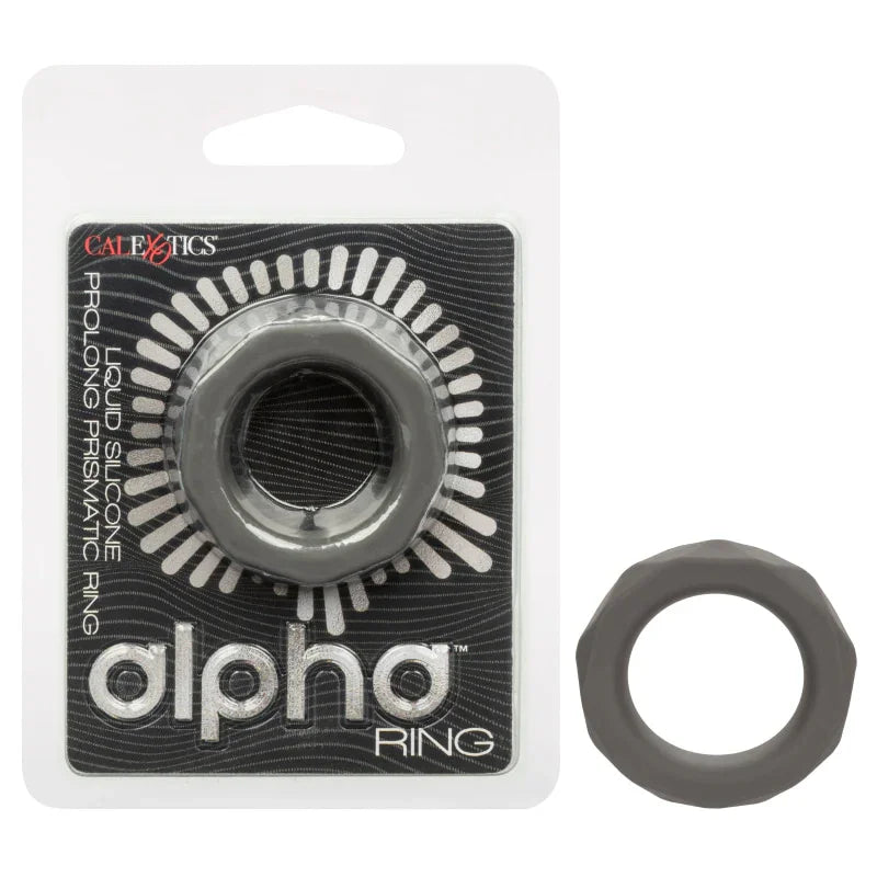 Alpha Liquid Silicone Prolong Prismatic Ring - Gray - MyPleasure