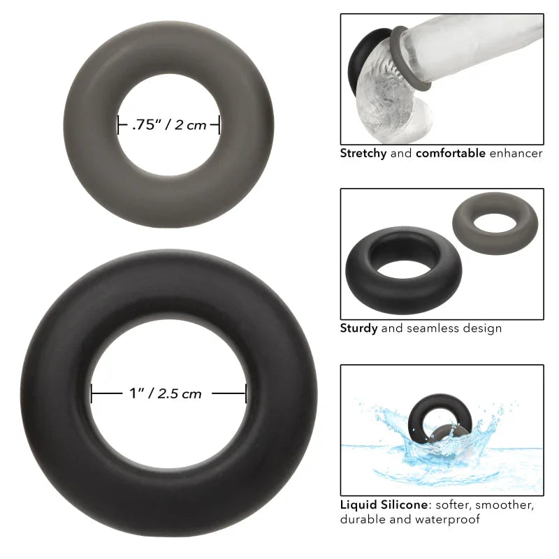 Alpha Liquid Silicone Prolong Set of 2 - Black/gray - MyPleasure