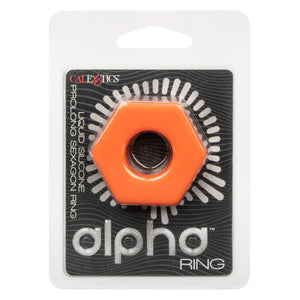 Alpha Liquid Silicone Prolong Sexagon Ring - Orange - MyPleasure