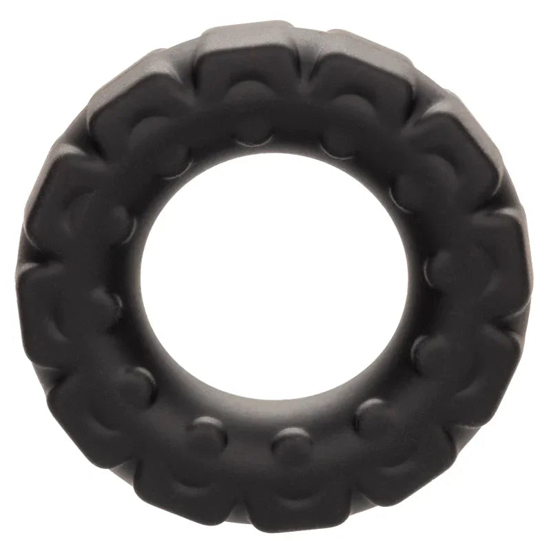 Alpha Liquid Silicone Prolong Tread Ring - Black - MyPleasure