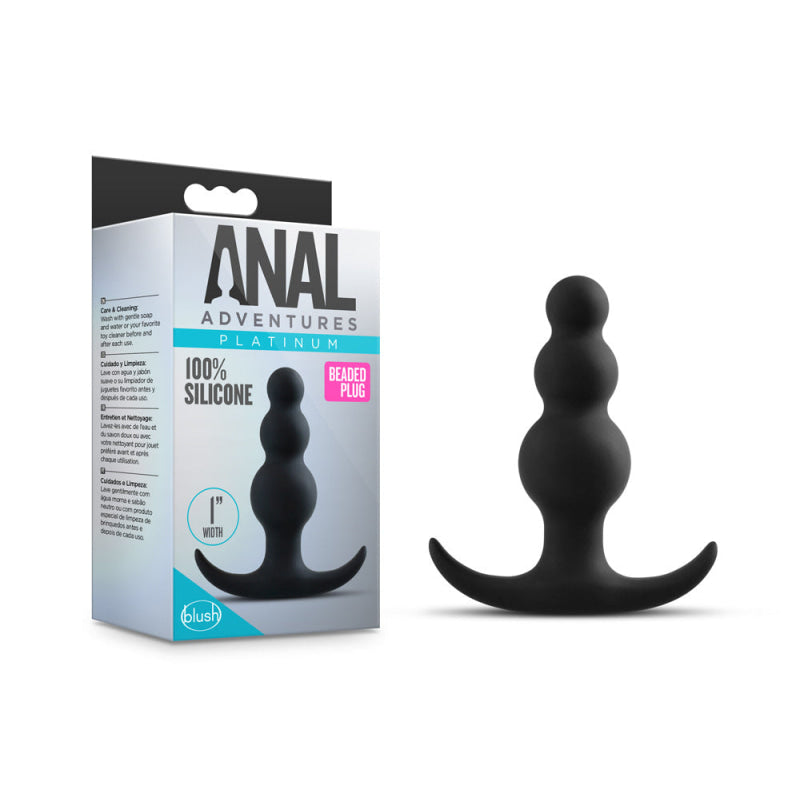 Anal Adventures Platinum - Beaded Plug - Black