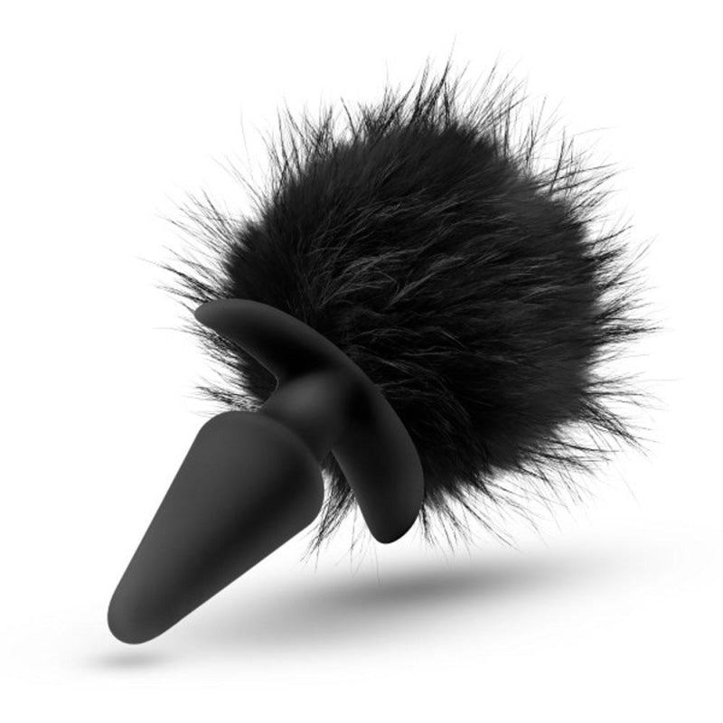 Anal Adventures - Platinum - Rabbit Tail  Plug -  Black