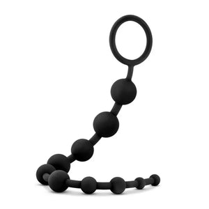 Anal Adventures - Platinum - Silicone 10 Anal Beads - Black