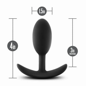 Anal Adventures - Platinum - Silicone Vibra Slim Plug -Medium - Black