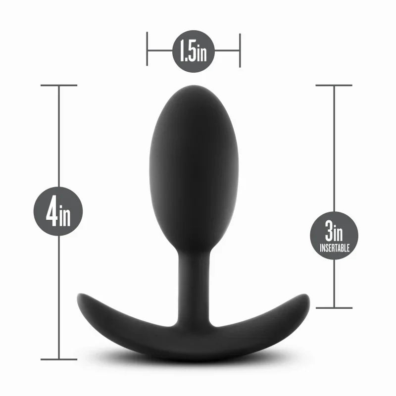 Anal Adventures - Platinum - Silicone Vibra Slim Plug -Medium - Black