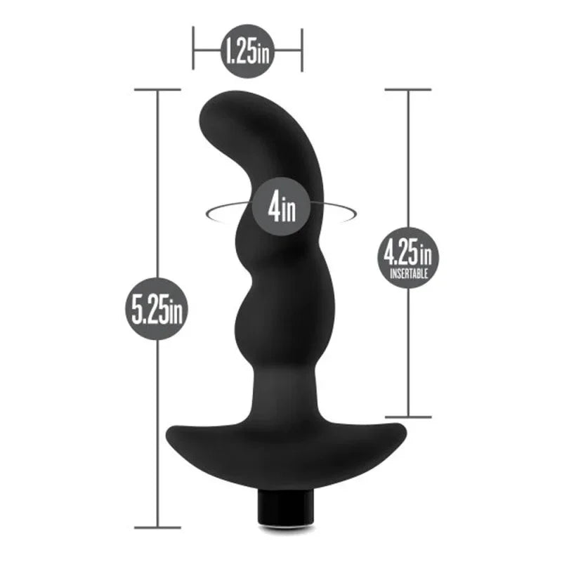 Anal Adventures - Platinum - Silicone Vibrating Prostate Massager 03 - Black