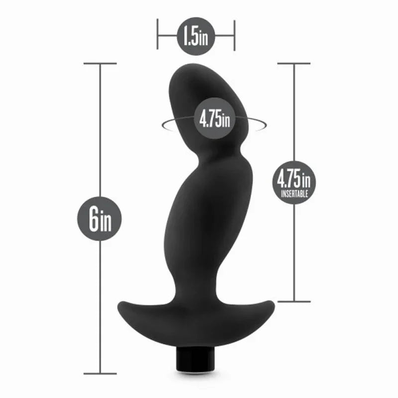 Anal Adventures - Platinum - Silicone Vibrating Prostate Massager 04 -Black