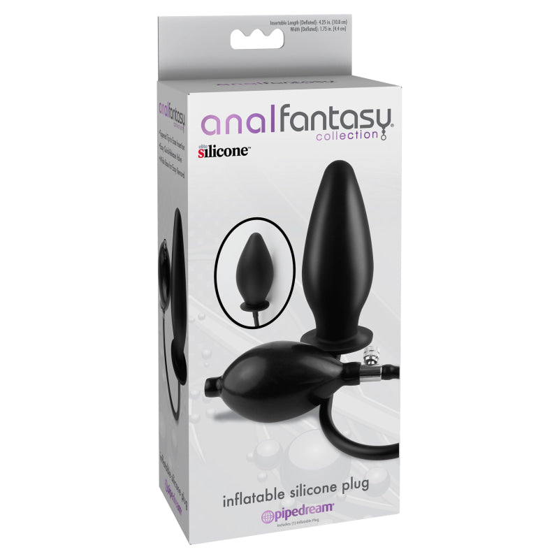 Anal Fantasy Collection Inflatable Silicone Plug - Black