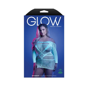Ascension Long Sleeve Seamless Dress - Queen - White/blue