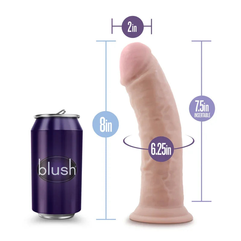 Au Naturel - 8 Inch Dildo With Suction Cup - Vanilla - MyPleasure