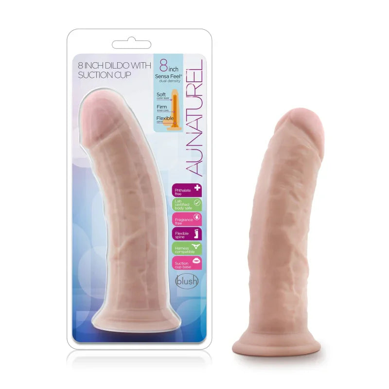 Au Naturel - 8 Inch Dildo With Suction Cup - Vanilla - MyPleasure