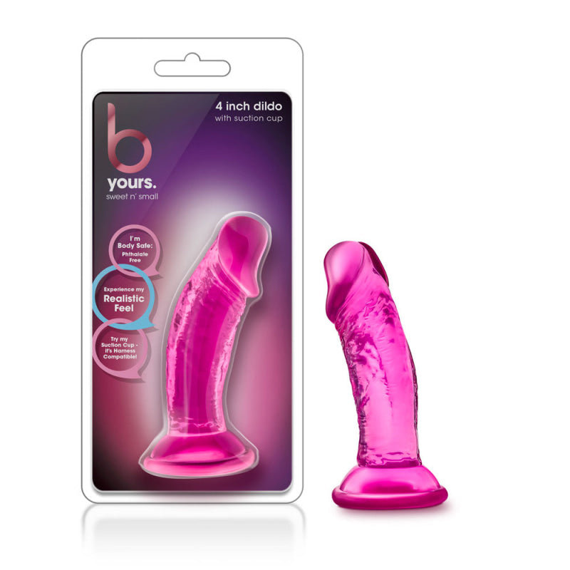 B Yours - Sweet n' Small 4 Inch Dildo With  Suction Cup - Pink