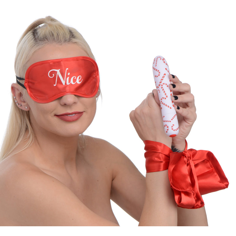 Bang - Naughty Holiday Kit - Wrist Ties XL Bullet  and Blindfold