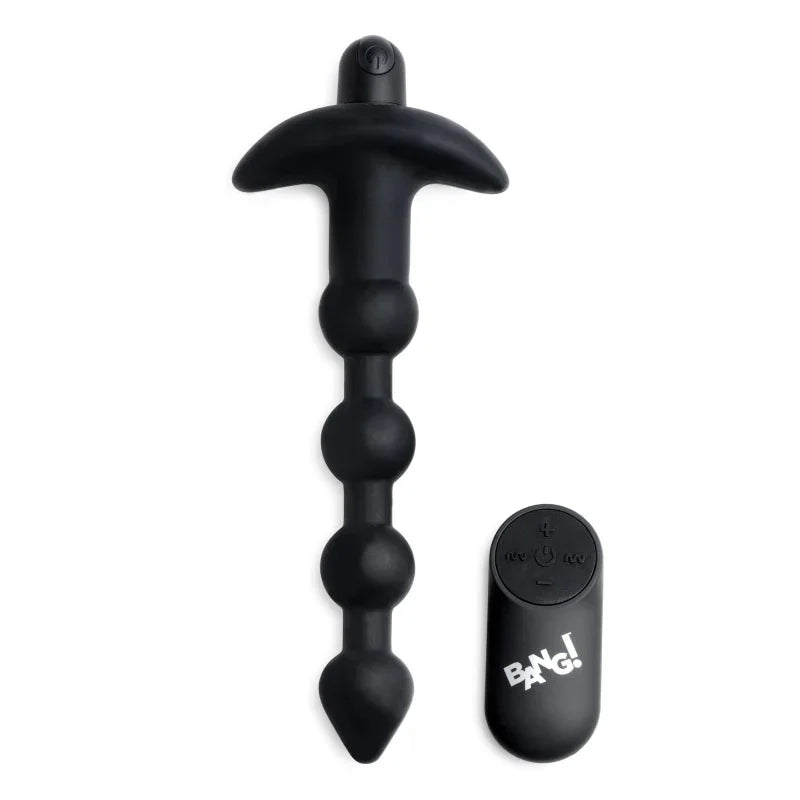 Bang - Vibrating Silicone Anal Beads and Remote Black - MyPleasure