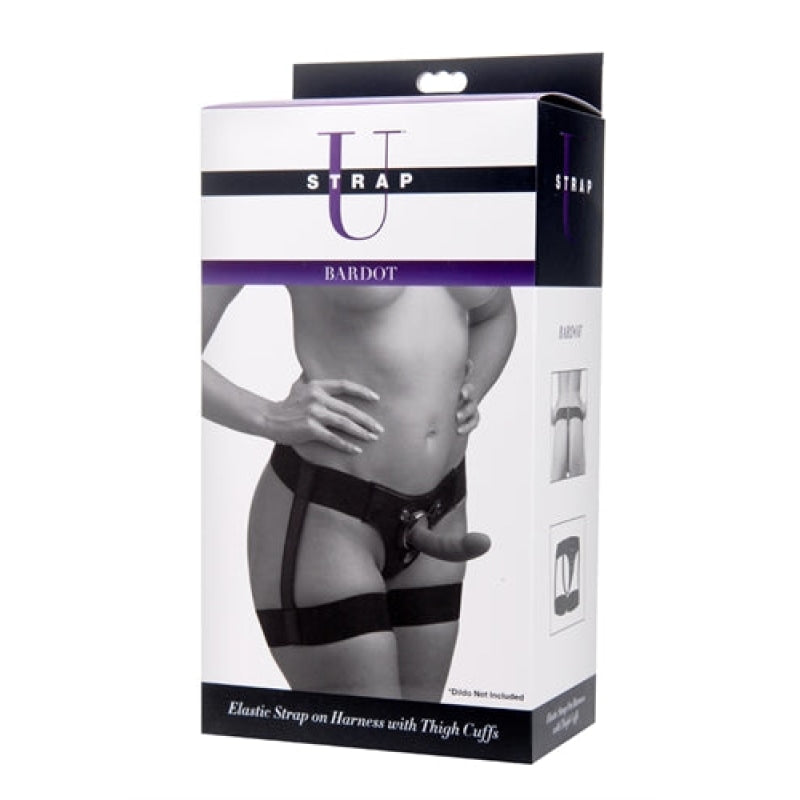 Bardot Elastic Strap on Harness With Thigh Cuffs