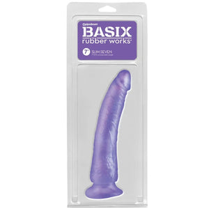 Basix Rubber Works - Slim 7 Inch With Suction Cup - Purple