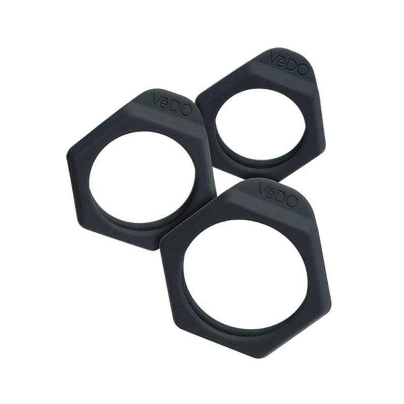 Bolt Cockring Set - Black