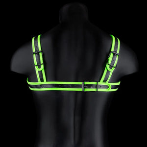Bonded Leather Buckle Harness - Large/xlarge - Glow in the Dark