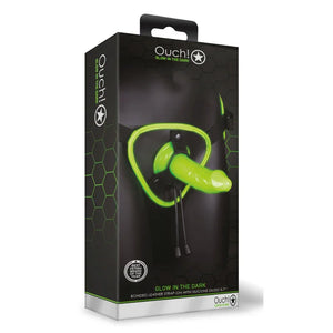 Bonded Leather Strap-on With Silicone Dildo 5.7 Inch - Glow in the Dark