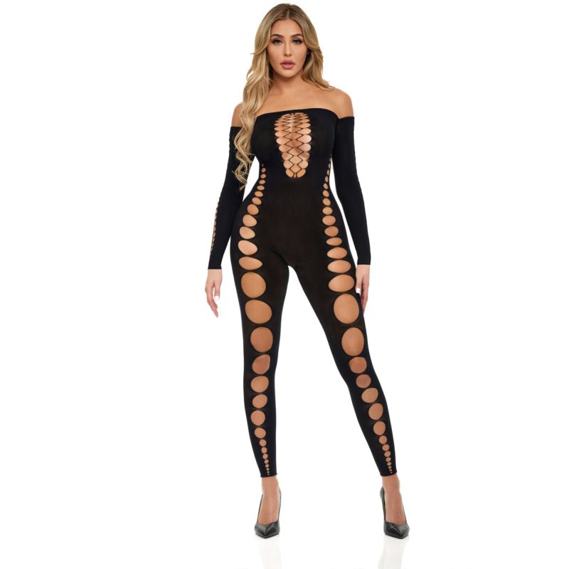 Boujee Gang Bodystocking - One Size - Black