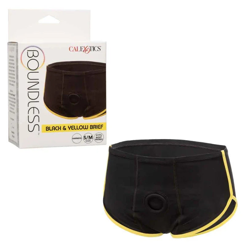 Boundless Black and Yellow Brief - Small/medium - Black/yellow - MyPleasure