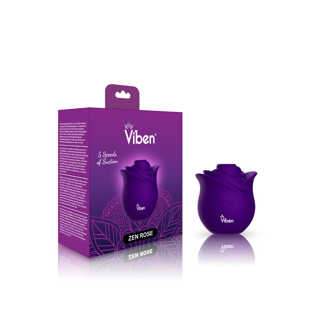 Zen Rose - Violet - Handheld Rose Clitoral and Nipple Stimulator