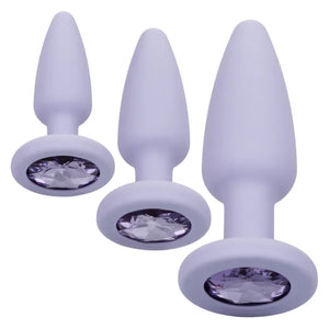 CalExotics First Time Crystal Booty Kit Anal Butt Plug Toy Set of 3 - Purple SE-0004-40-2