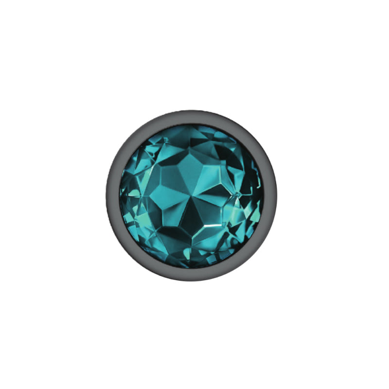 Cheeky Charms - Gunmetal Metal Butt Plug - Round - Teal - Large