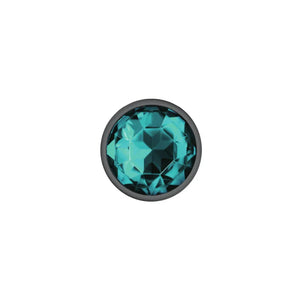 Cheeky Charms - Gunmetal Metal Butt Plug - Round - Teal - Medium - MyPleasure