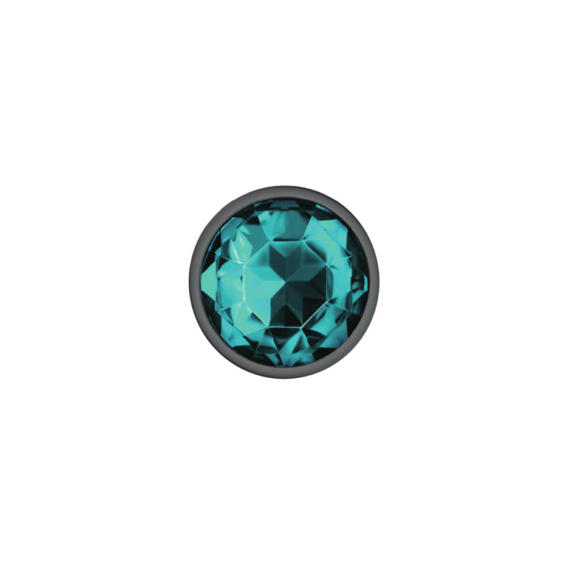 Cheeky Charms - Gunmetal Metal Butt Plug - Round - Teal - Small