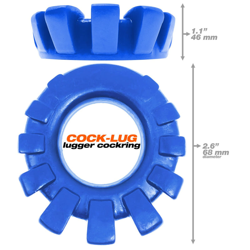 Cock-Lug Lugged Cockring -  Marine Blue