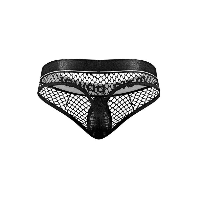 Cock Pit Net Cock Ring Thong - S/ M - Black - MyPleasure