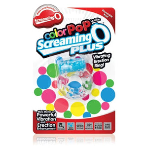 ColorPop Screaming O Plus vibrating erection ring with powerful vibration in colorful packaging
