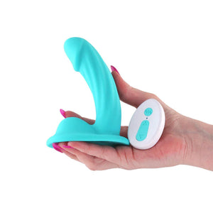 Colours Curve Vibrating 5 inch Dildo - Teal - MyPleasure