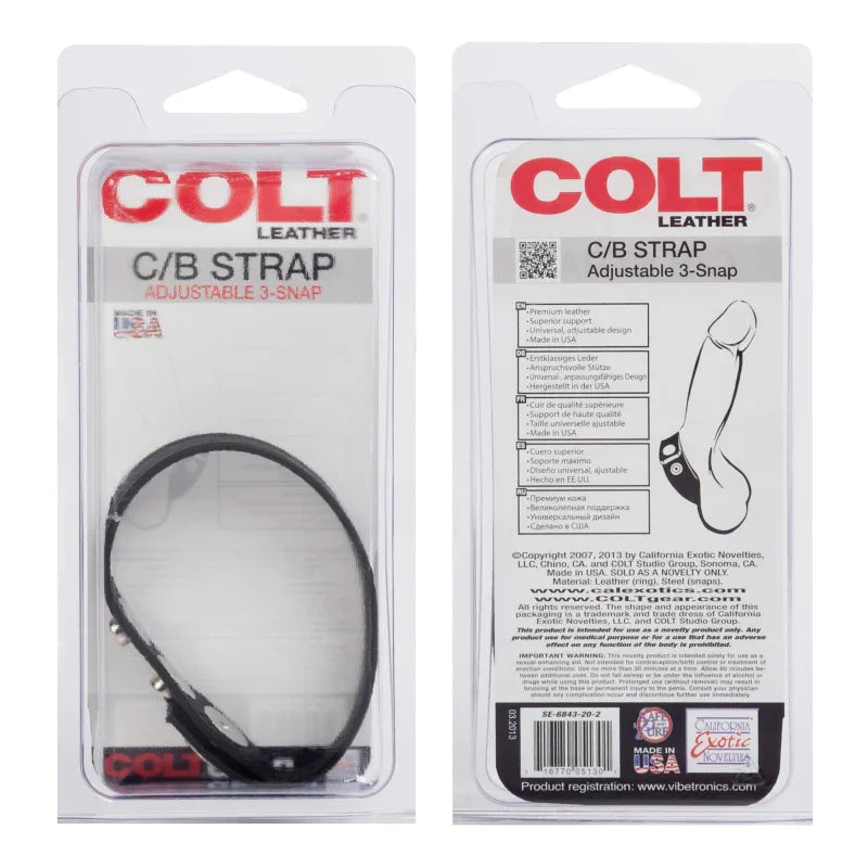 Colt Adjustable 3 Snap Leather - MyPleasure
