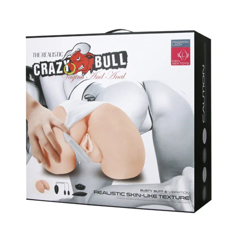 Crazy Bull the Realistic Skin-Like Texture Vagina and Anal Masturbator Busty Butt and Vibration - MyPleasure