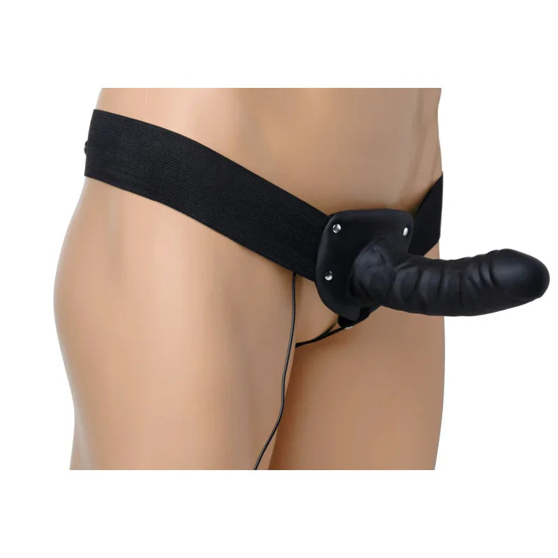 Deluxe Vibro Erection Assist Hollow Silicone Strap-On