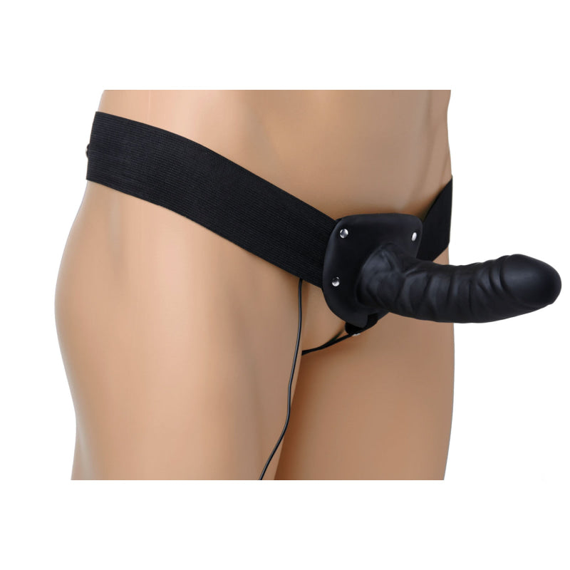 Deluxe Vibro Erection Assist Hollow Silicone  Strap-On