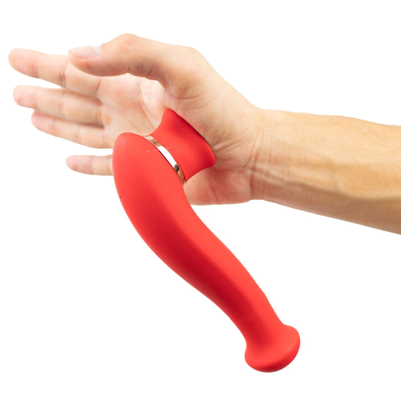 Destiny 15-Function Rechargeable Vibrating - Suction Wand - Cherry Red