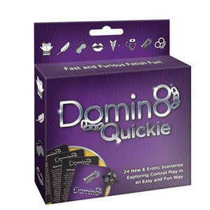 Domin8 Quickie adult card game box with 24 erotic scenarios for exploring control in fetish play
