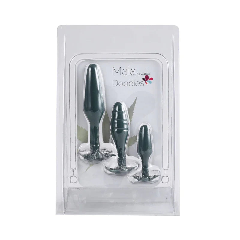 Doobies Pot Leaf Anal Trainer Silicone Set - Green - MyPleasure