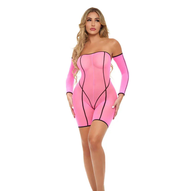 Double Vision Bodysuit Set - Pink - MyPleasure
