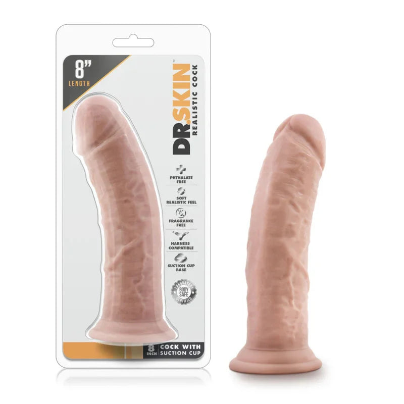 Dr. Skin - 8 Inch Cock W / Suction Cup - Vanilla - MyPleasure