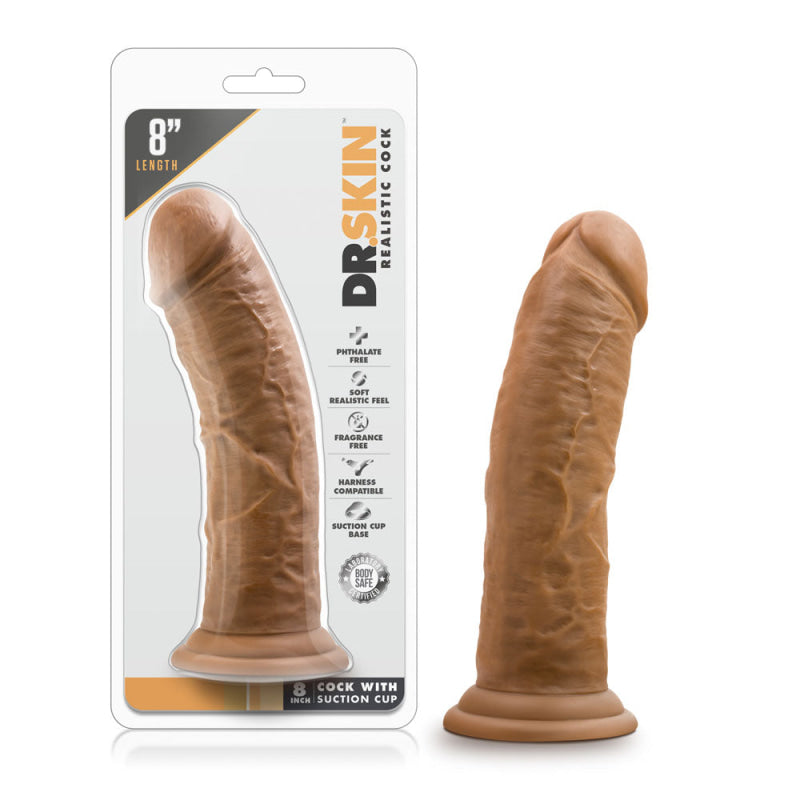 Dr. Skin - 8 Inch Cock With Suction Cup - Mocha