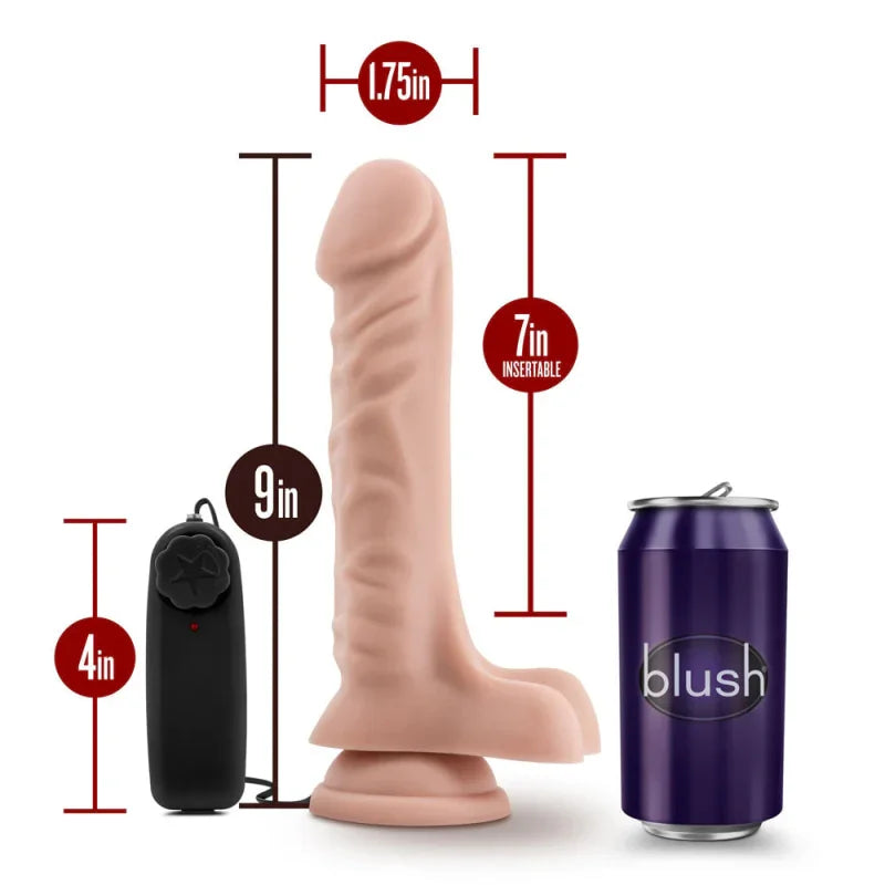 Dr. Skin - Dr. James - 9 Inch Vibrating Cock With Suction Cup - Vanilla