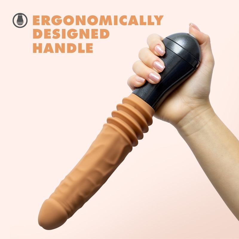 Dr. Skin Silicone - Dr. Arthur - Thrusting  Gyrating Vibrating Dildo - Tan