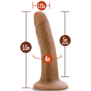 Dr. Skin Silicone - Dr. Lucas - 5 Inch Dong With Suction Cup - Mocha