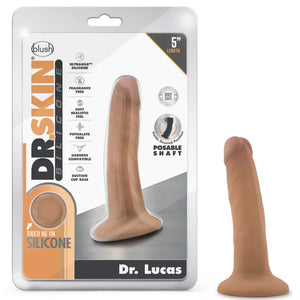 Dr. Skin Silicone - Dr. Lucas - 5 Inch Dong With Suction Cup - Mocha