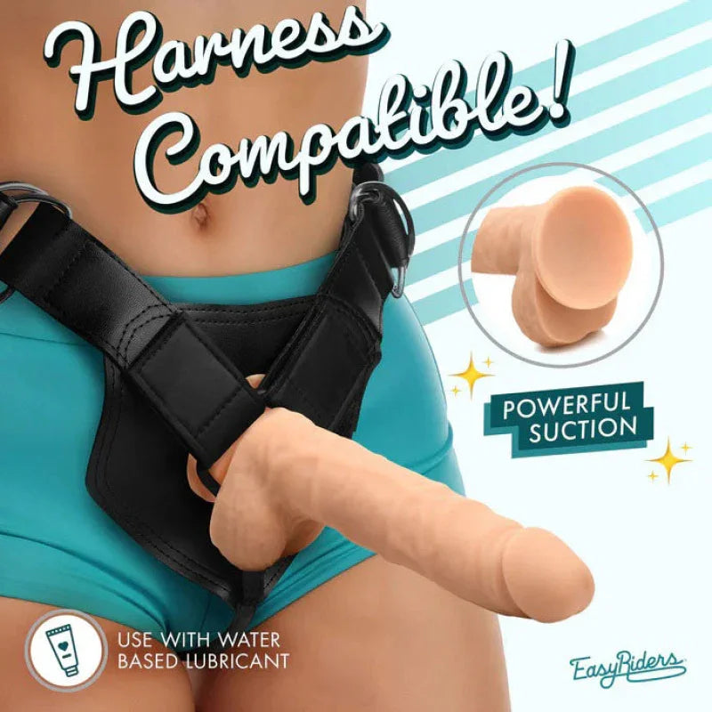 Easy Riders 7" Silicone Dildo With Balls - Light